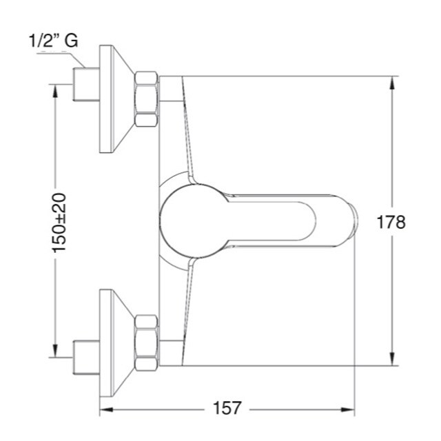 Torneira monocomando para banheira Leyre Cromado-2