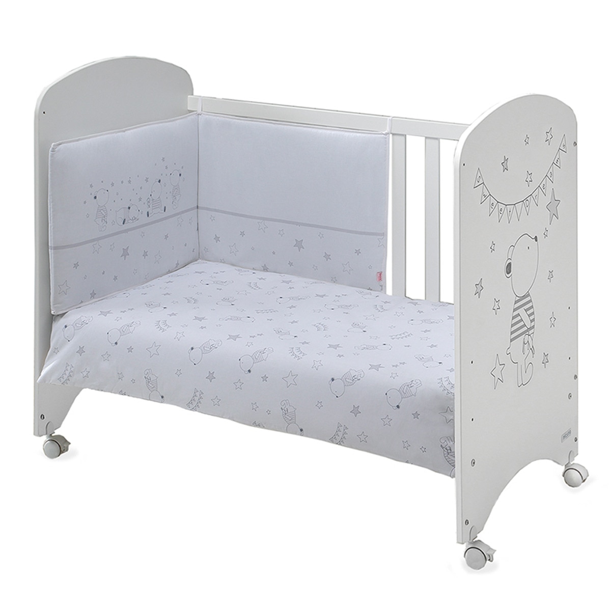 Micuna - Pack Bear Party: Cuna (60 X 120 Cm.) + Nórdico + Protector Blanco