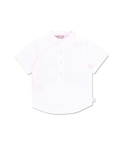 camisa blanca manga corta niño