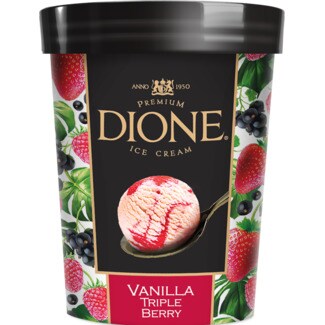 Dione Gelado de Baunilha e Tripla Baga embalagem 500 ml