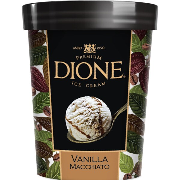 Dione Gelado de Baunilha e Café Macchiato embalagem 500 ml