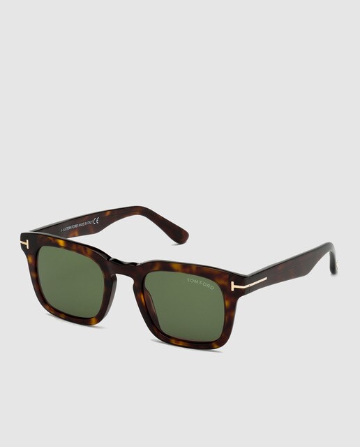 Gafas de sol de hombre Tom Ford cuadradas de acetato en Tom Ford Gafas de sol de hombre en acetato habana con