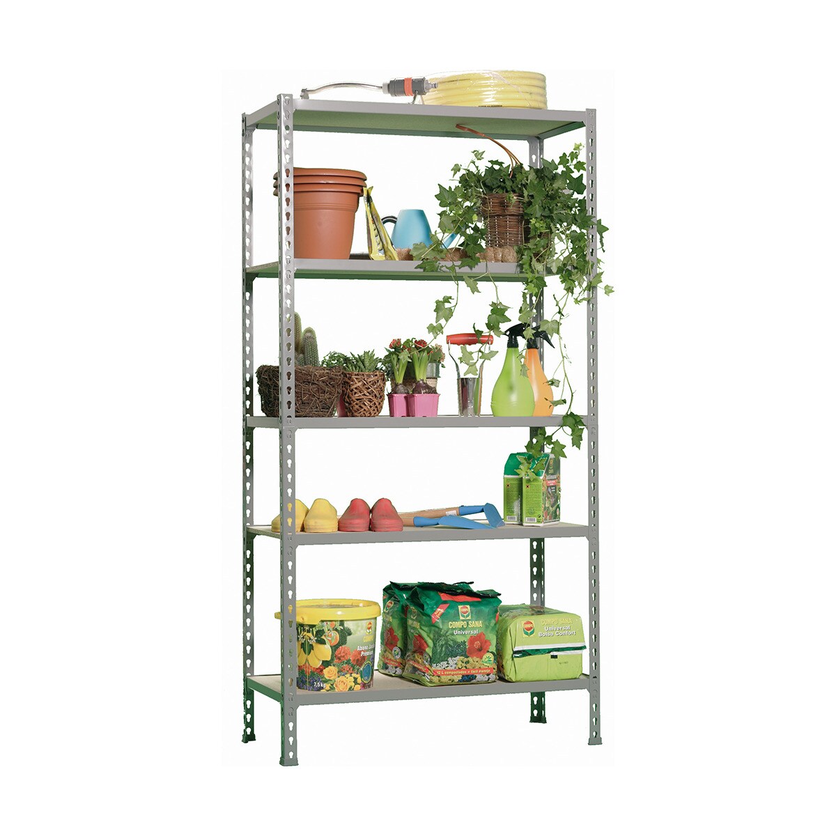 Estantería metálica  MADERCLICK 5 Estantes Gris / Madera-2