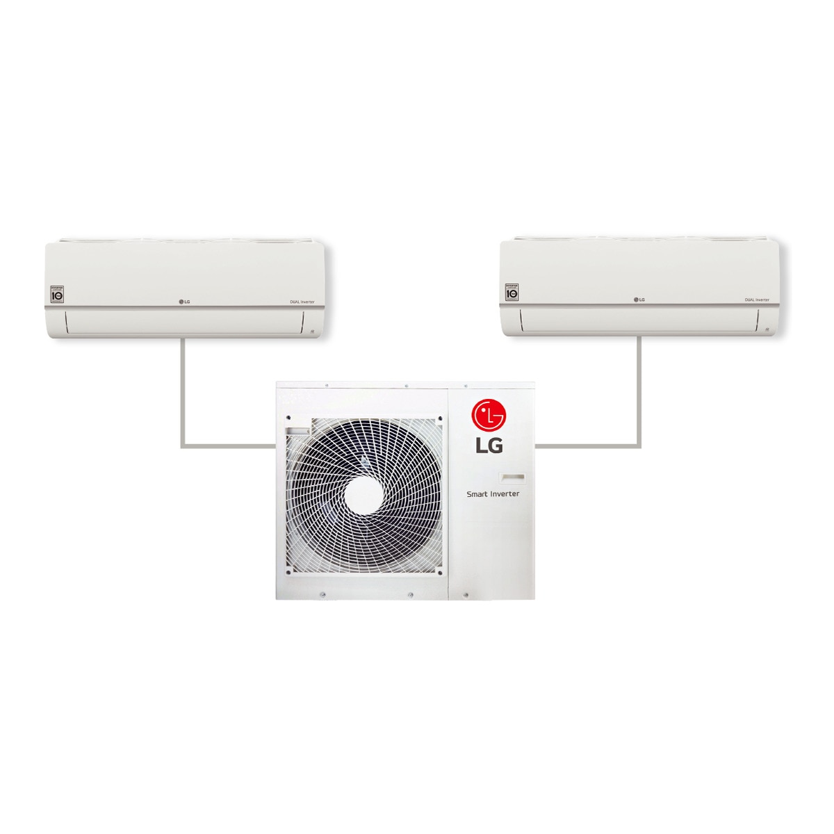 Aire acondicionado Multisplit 2x1 Inverter LG ML99C32.SET con 2.150 + 2.150 frig/h Blanco-10