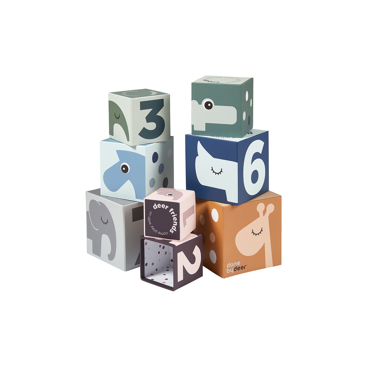 Done By Deer - Juguete Cubos Apilables Deer Friends Multicolor En Oferta Done By Deer - Juguete Cubos Apilables Deer Friends Multicolor