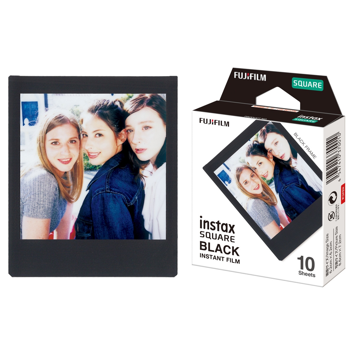 Papel fotográfico Fujifilm Instax Square Film marco negro, 10 hojas 2