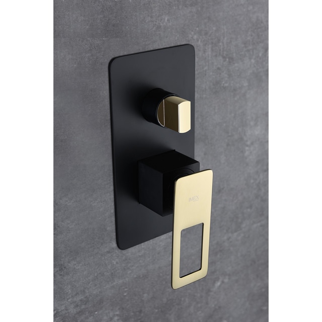 Imagen 2 de Conjunto de ducha monomando empotrado Suecia Imex - Negro / Oro Negro / Oro