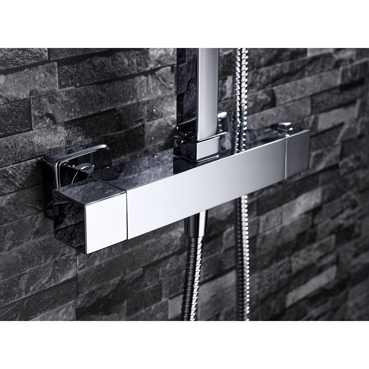 Conjunto de ducha termostática Vigo Imex - Negro mate Negro mate-2