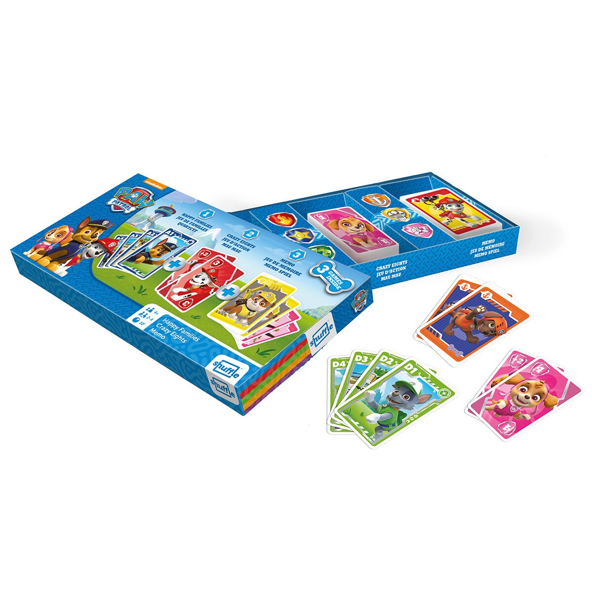 Cartamundi - Juego De Cartas Nickelodeon Shuffle Paw Patrol Tripack