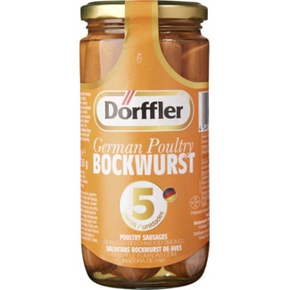 Salsichas de Aves Bockwurst 5 Unidades frasco 250 g - Dorffler