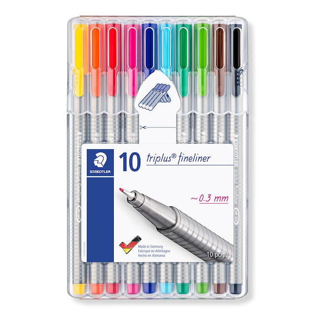 Imagen 0 de Estuche 10 Rotuladores Triplus Fineliner Staedtler