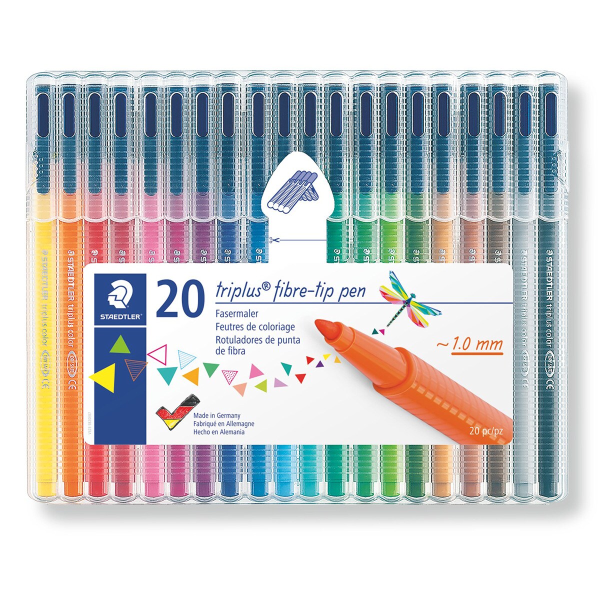 20 Marcadores Triangulares Ergonómicos Triplus Color 323 Staedtler Multicolor 1