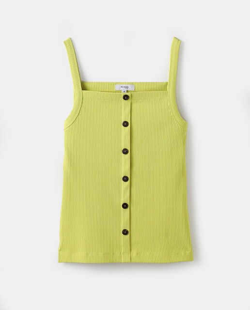 Camiseta de mujer con tirantes y botones