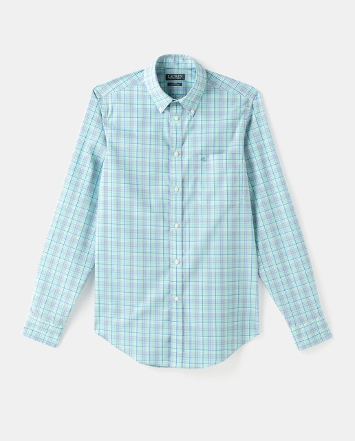 Camisa Fácil Plancha de hombre regular de cuadros verde Mujer Blusa Camisa de Manga Larga a Cuadros Fácil Planchado