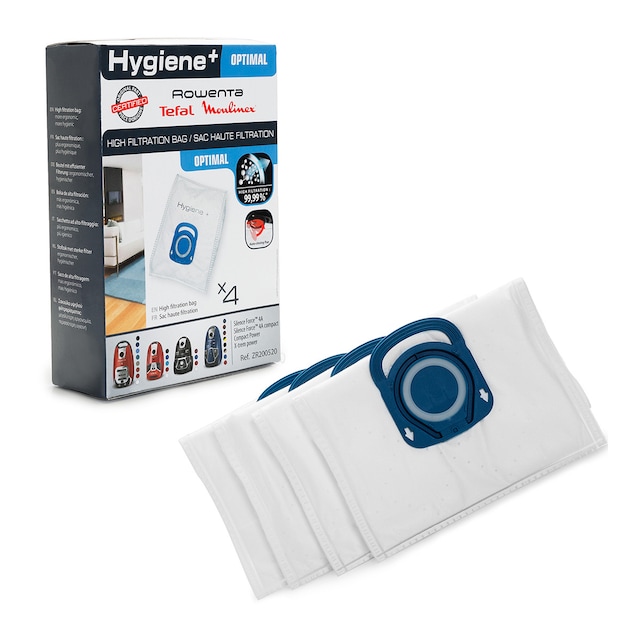 Imagen 0 de Bolsas Rowenta Silence Force Hygiene ZR2005 para Silence Force, 4A, Compact, X-trem Power, Pack 4 Unidades