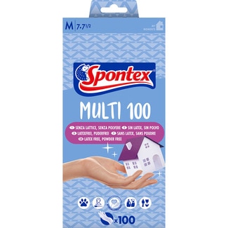 Multi guantes finos desechables sin látex hipoalergénicos talla M caja 100 unidades - Spontex