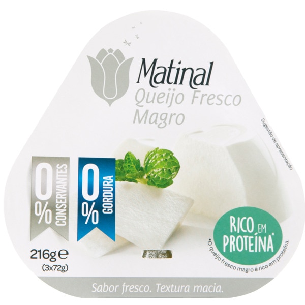 Queijo Fresco Magro Pack 3 embalagem 216 g