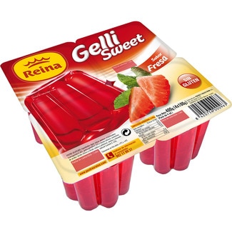 Gelli Sweet gelificado sabor a fresa sin gluten pack 4 unidades 100 g - Reina