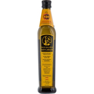 aceite de oliva virgen extra Arbequina de Extremadura botella 500 ml - Pago Baldios San Carlos