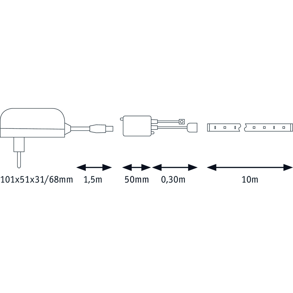 Tira LED 10 m RGB 22 W 7