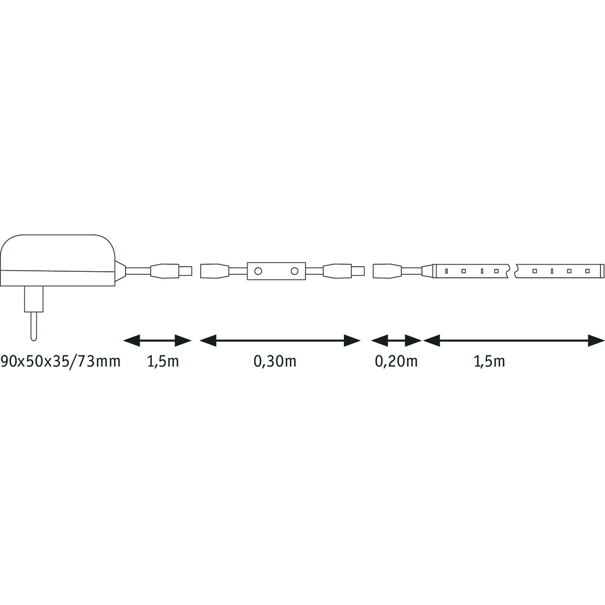 Tira LED regulable 1,5 m 3000K 9