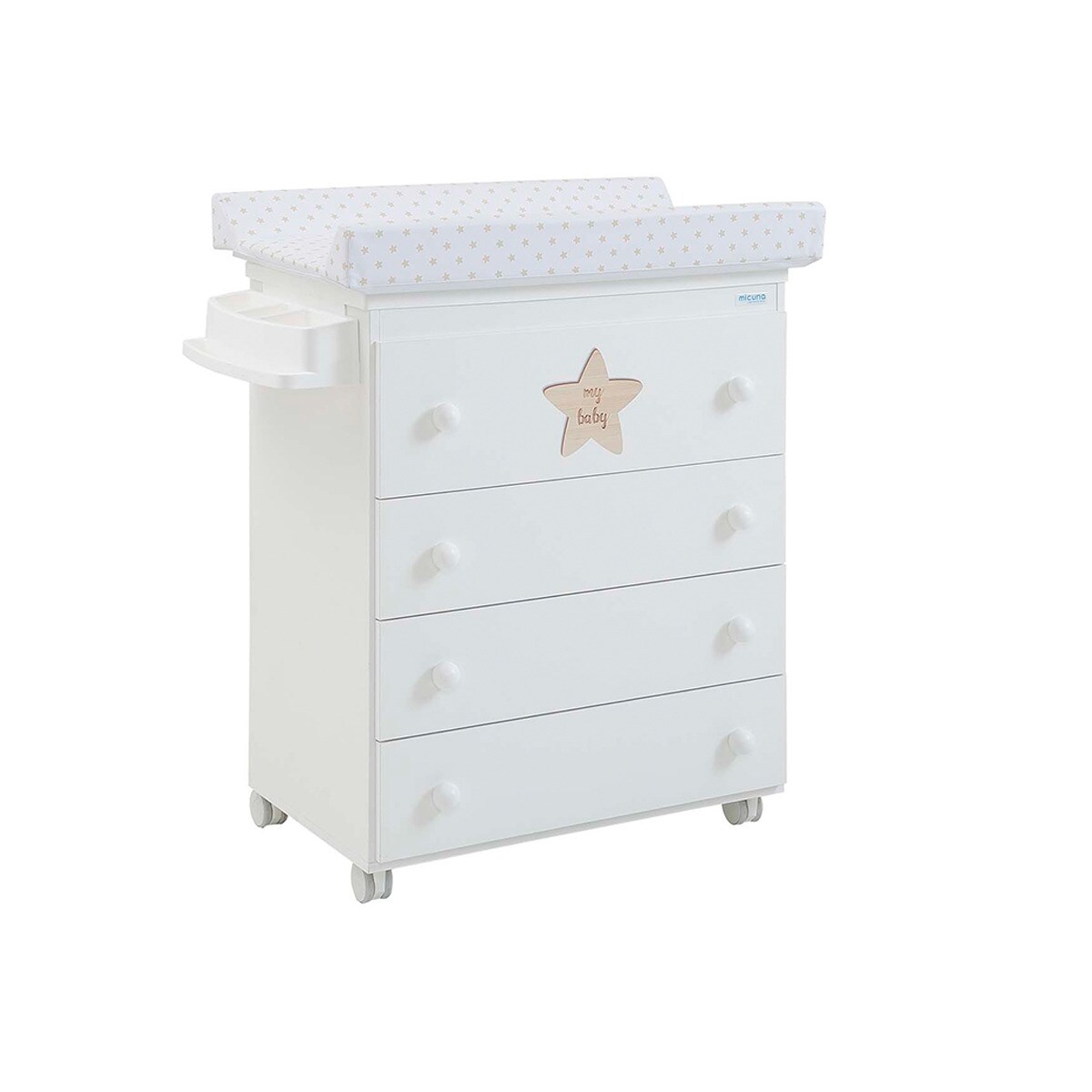 Micuna - Mueble Bañera/Cambiador My Baby Blanco/Estrellas Beige