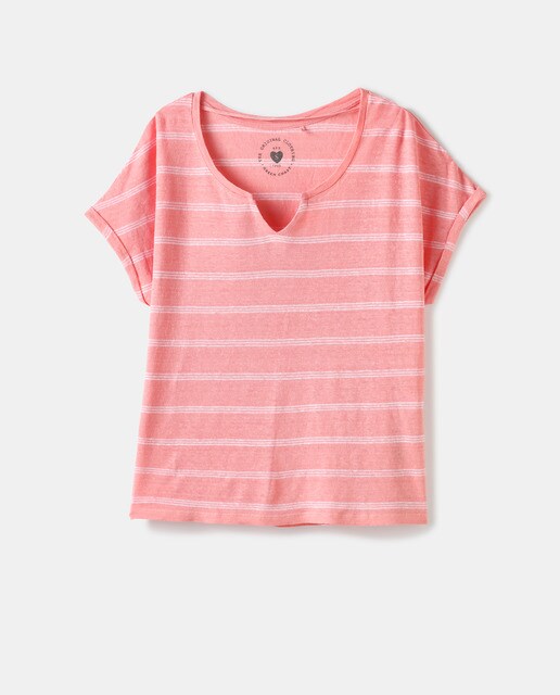 Camiseta de mujer de manga corta y cuell