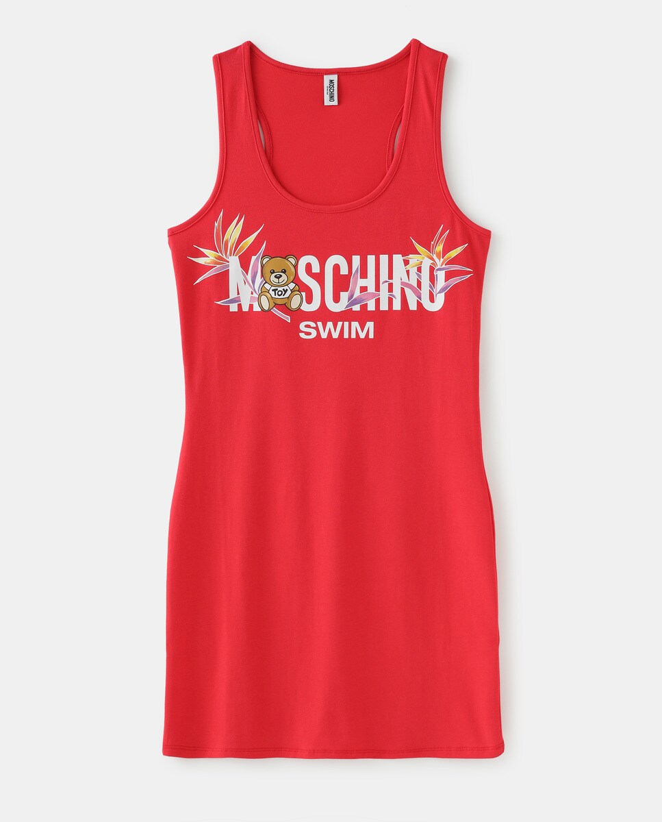 Moschino - Vestido Sin Mangas Bear+Palms Logo Tropical
