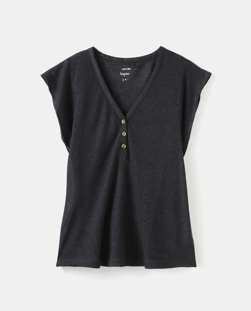 Camiseta lisa de mujer 100% lino