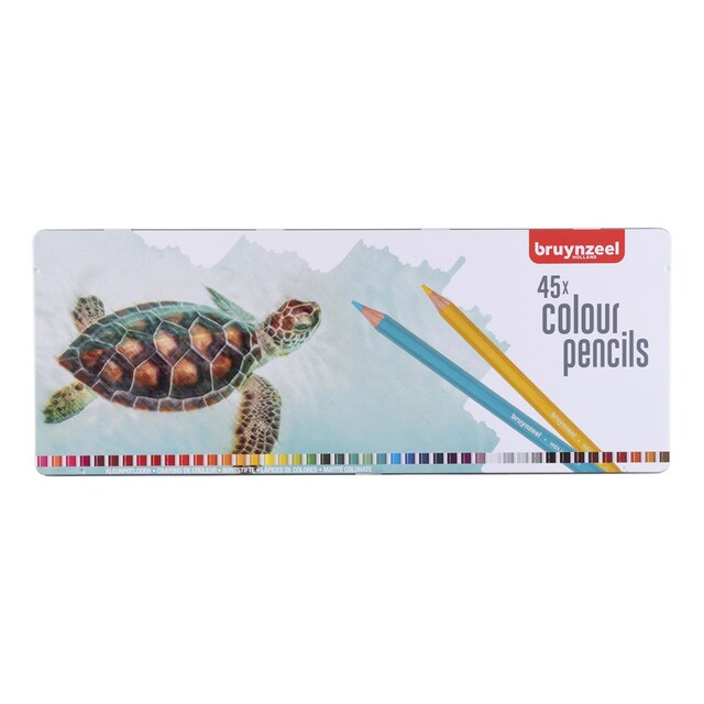 Imagen 0 de Caja de metal con 45 lápices de colores Tortuga Bruynzeel multicolor
