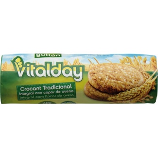 Bolachas Integrais Crocantes Tradicionais Vitalday com Flocos de Aveia embalagem 280 g - Gullón