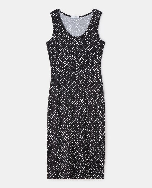 Vestido sin mangas largo con cuello redo