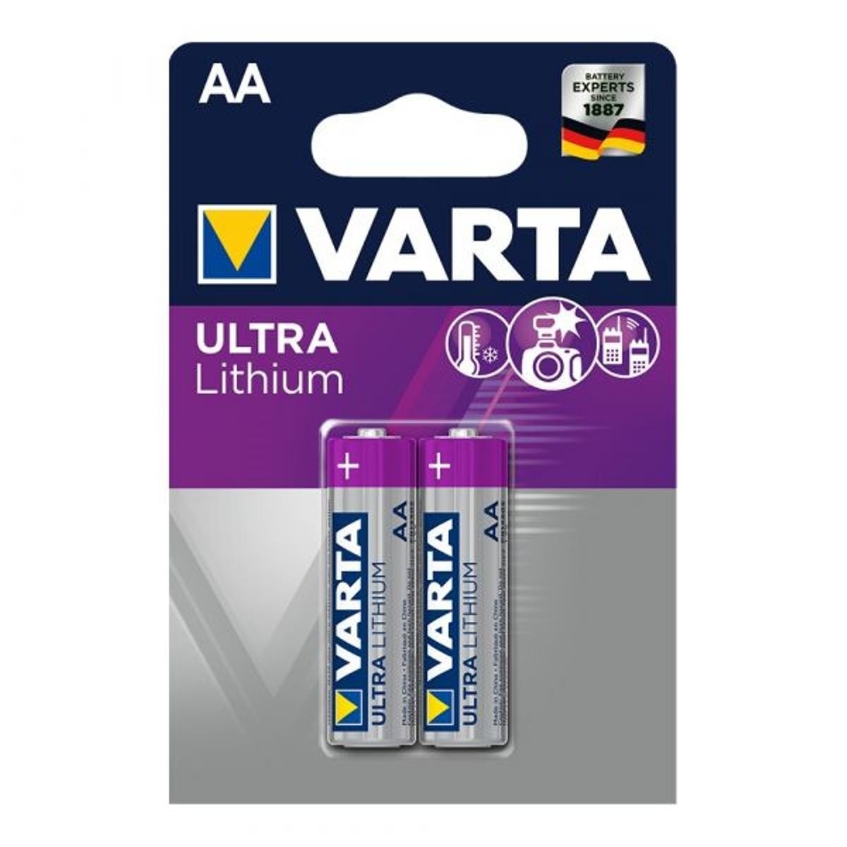 Imagem 0 de Pilhas Varta Professional Ultra Lithium LR6 AA - 2 Unidades