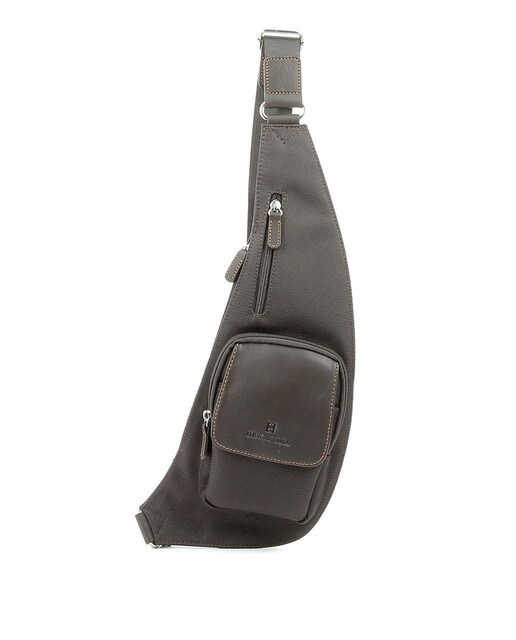 Bandolera de hombre Hexagona en marrón con cremallera y correa ajustable ·  Hexagona · El Corte Inglés