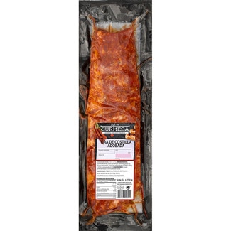 tira de costilla de cerdo adobada envasada al vacío sin gluten peso aproximado bandeja 700 g - Gurmesa