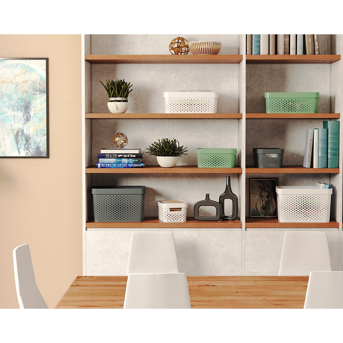 Cestas de ordenación Infinity Curver Blanco-7