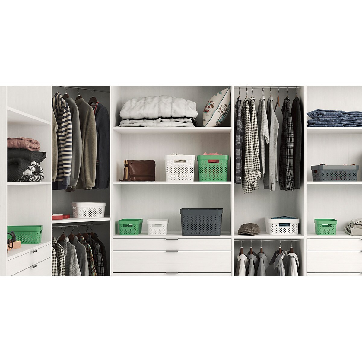 Cestas de ordenación Infinity Curver Blanco-8