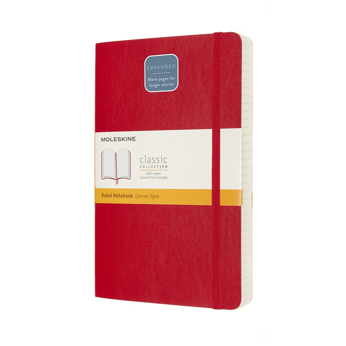 Caderno Classic Large Expanded Capa Mole de Folhas de Linhas - Vermelho Vermelho-1