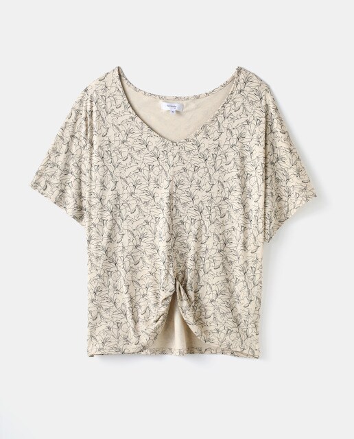 Top de mujer con manga corta y cuello pi