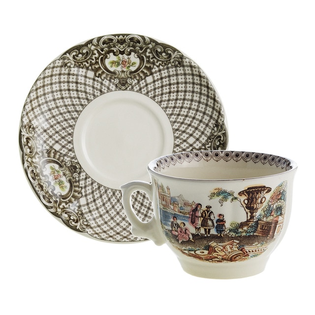 Imagen 0 de Taza de té con plato Atenea La Cartuja de Sevilla
