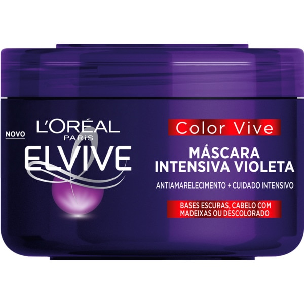 Elvive Color Vive Máscara Capilar Intensiva Violeta para Cabelo com Madeixas embalagem 250 ml