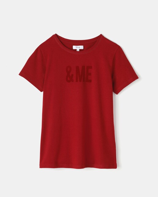 Camiseta de mujer con mensaje y manga co