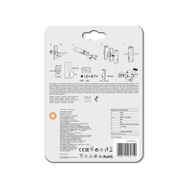 Luz guía LED a pilas Nightlux Torc Gris-3