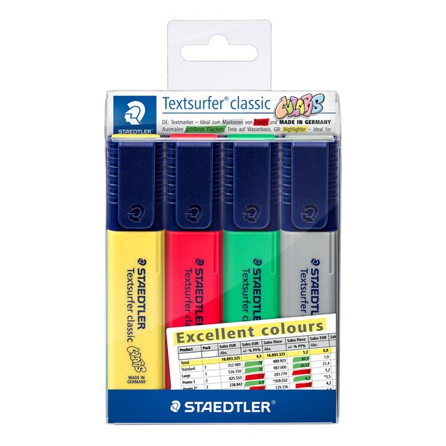 Imagen 0 de Estuche 4 Fluorescentes STAEDTLER textsurfer® classic 364 Excellent Colours