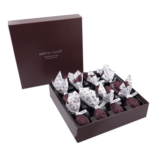 Rabitos Royale bombón de higo con chocolate negro 8 unidades estuche 142 g