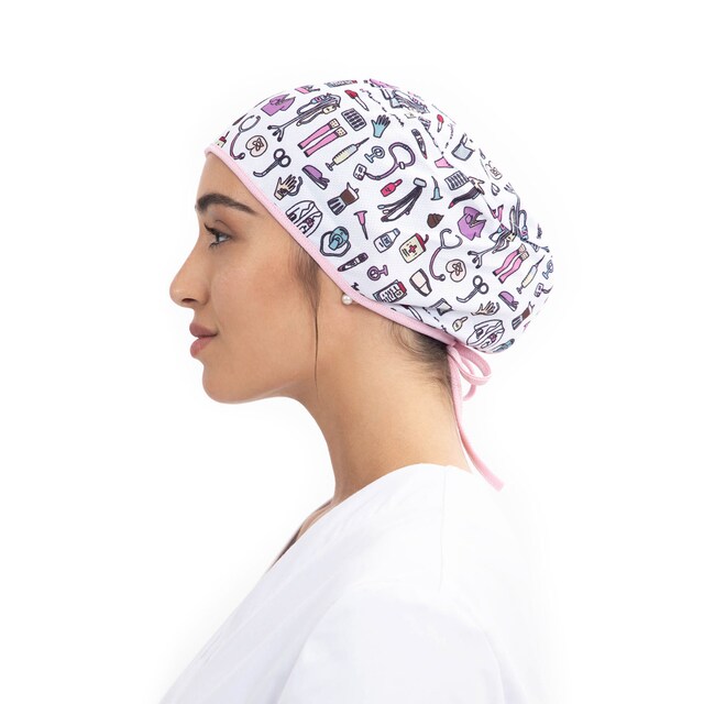 Imagem 0 de Touca de bloco operatório Coisas de Enfermeiros rosa
