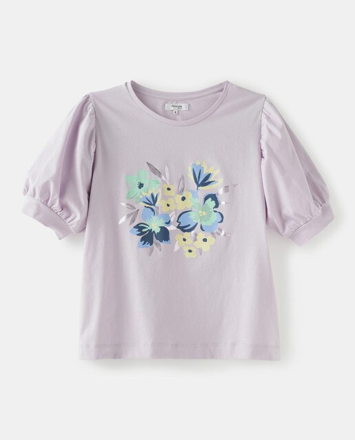 Camiseta de mujer con manga abullonada y