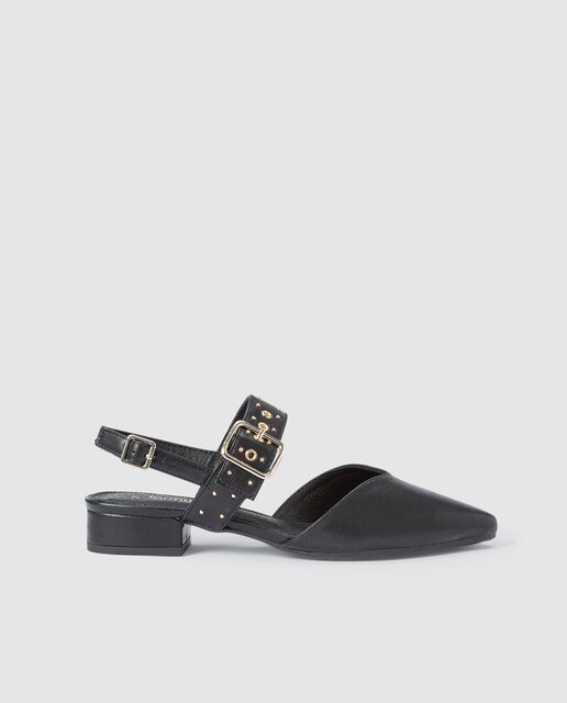 Zapatos planos de mujer Fórmula Joven de color negro con detalle hebilla  cuadrada · Fórmula Joven · El Corte Inglés
