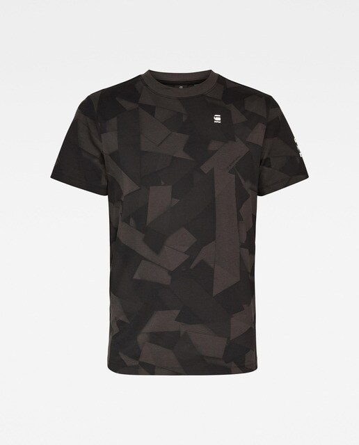 Camiseta de hombre negra de cuello redondo y manga corta GAME Hombre Caza Camuflaje Manga Corta Cuello Redondo