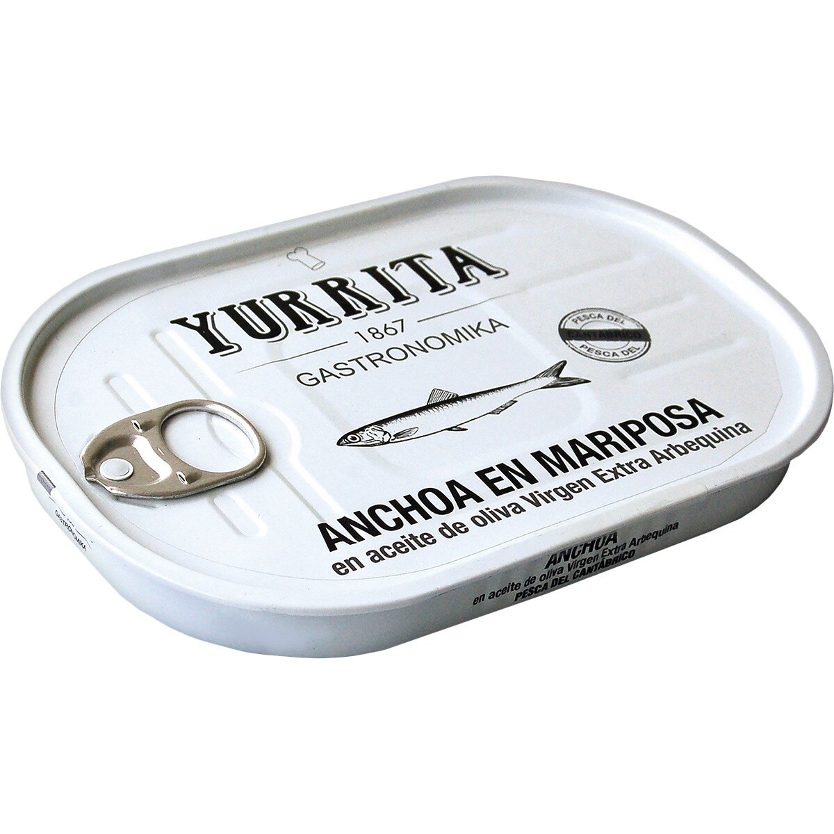 Cantabrian anchovies in arbequina extra virgin olive oil tin 65 drained